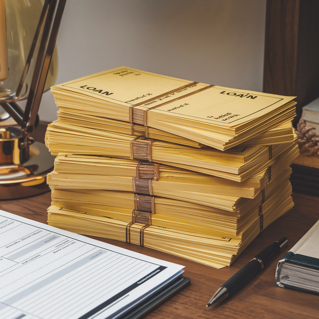 stack of loan notes for investment purposes